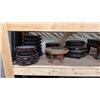Image 2 : SHELF OF ASSORTED WOODEN PLANTER STANDS & BASES