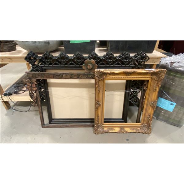 GROUP OF 5 HEAVILY CARVED WOODEN PICTURE OR MIRROR FRAMES