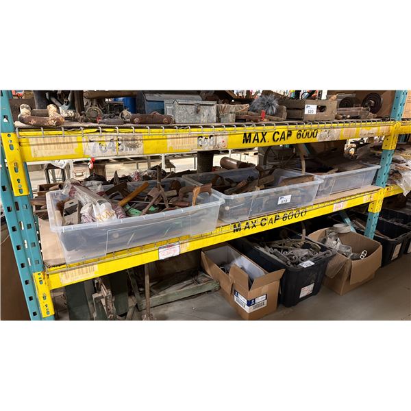 SHELF OF VINTAGE RUSTIC TOOLS & METAL SET DEC PARTS