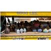 Image 2 : SHELF OF ASSORTED VINTAGE JARS, VASES & DECOR ITEMS