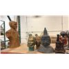 Image 2 : SHELF OF ASIAN MOTIF STATUES & ART DECOR ITEMS