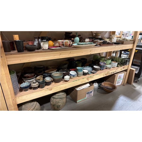 SHELF OF ASSORTED DECORATIVE DISHWARE