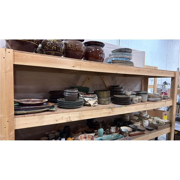 SHELF OF ASSORTED VINTAGE DINNERWARE