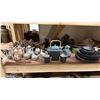 Image 2 : SHELF OF ASIAN MOTIF DISHES, TEA POTS & DECOR ITEMS