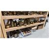 Image 1 : SHELF OF ASSORTED BRASS KETTLES, GOBLETS, CANDLE HOLDERS & MORE