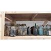 Image 5 : 2 SHELVES OF ASSORTED SIZE APOTHECARY JARS- SOME EMPTY, SOME WITH CONTENTS