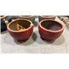 Image 1 : PAIR OF RED CERAMIC PLANTER POTS APPROX 2.1'W X 1.4'H