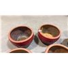 Image 2 : PAIR OF RED CERAMIC PLANTER POTS APPROX 2.1'W X 1.4'H