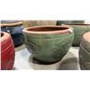 Image 3 : PAIR OF LARGE GREEN CERAMIC PLANTER POTS APPROX 2.1'W X 1.4'H