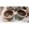 Image 2 : PAIR OF LARGE GREEN CERAMIC PLANTER POTS APPROX 2.1'W X 1.4'H