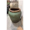 Image 2 : LARGE GREEN CERAMIC PLANTER POT 2'W X 2.5'H