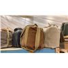 Image 3 : 2 SHELVES OF ASSORTED SET DEC ITEMS INCLUDING RUBBER MULCH, SMALL MARBLE SLABS, RUSTIC BAGS, PINE
