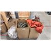 Image 1 : 5 BOXES AND 1 BAG OF ASSORTED FABRICS & BLANKETS