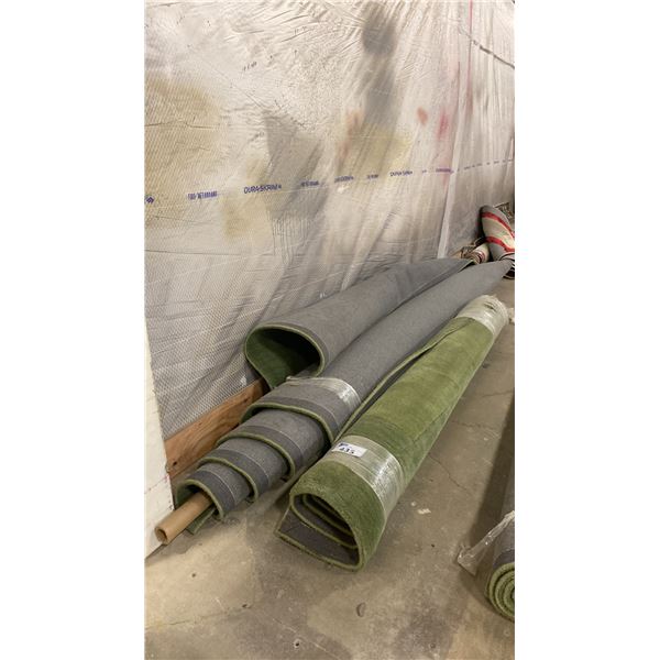 2 LARGE TWO-TONE GREEN AREA RUGS