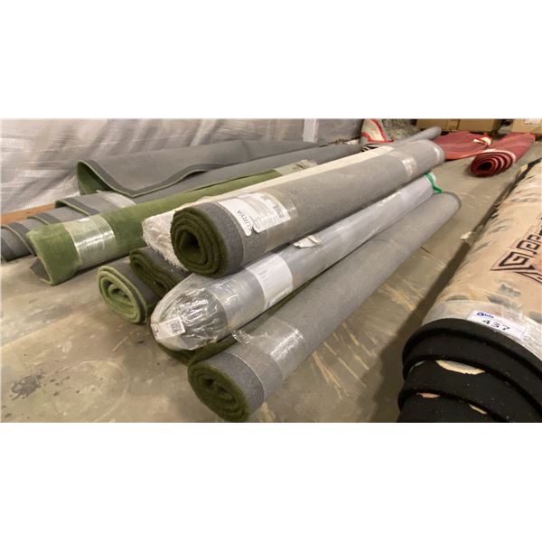 GROUP OF 7 TWO-TONE GREEN AREA RUGS