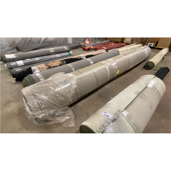 LARGE GREEN COMMERCIAL GRADE AREA RUG