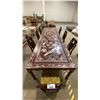 Image 1 : LARGE ORIENTAL DINING TABLE WITH MOTHER OF PEARL STENCILED DECALING AND 8 CHAIRS