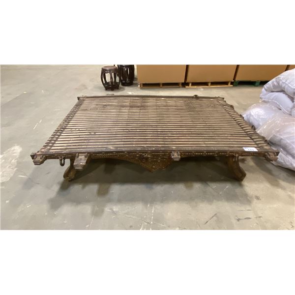 ANTIQUE WABI SABI INDIAN BULLOCK CART PLATFORM TABLE 1800"S ERA