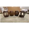 Image 2 : GROUP OF 4 ROSEWOOD PLANT STANDS - APPROX. 18" TALL