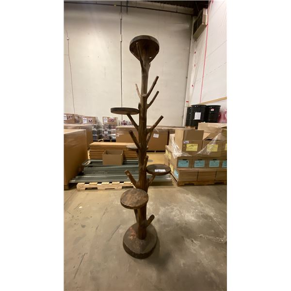 APPROX.6FT TALL WOODEN TREE BRANCH PLANT OR SHELF DISPLAY STAND