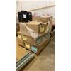 Image 1 : PALLET OF DEC SET ITEMS - CRYSTALS, GREEN CRYSTALS, CRYSTAL CLUSTERS AND CHANDELIERS