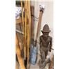 Image 4 : GROUP OF ASSORTED VINTAGE SET DEC ITEMS INCLUDING ABACUS, PADDLES, DECORATIVE BAMBOO, STATUE &