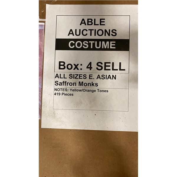 LARGE PALLET BOX OF ASSORTED WARDROBE - ALL SIZES E.ASIAN SAFFRON MONKS