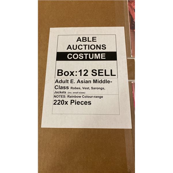 LARGE PALLET BOX OF ASSORTED WARDROBE - ADULT E.ASIAN ROBES,VESTS, SARONGS & JACKETS
