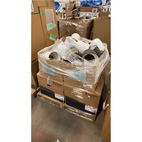 PALLET OF ASSORTED PVC PIPING PIECES