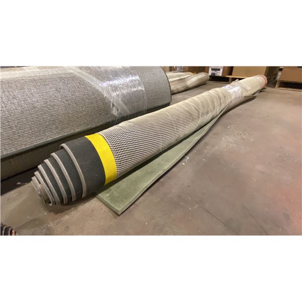 LARGE GREEN WITH FLORAL PATTERN WOOL AREA RUG