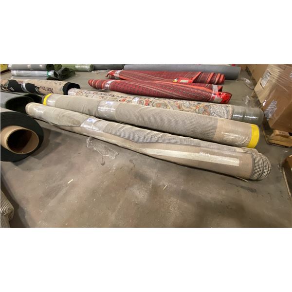 LARGE GREEN WITH FLORAL PATTERN WOOL AREA RUG