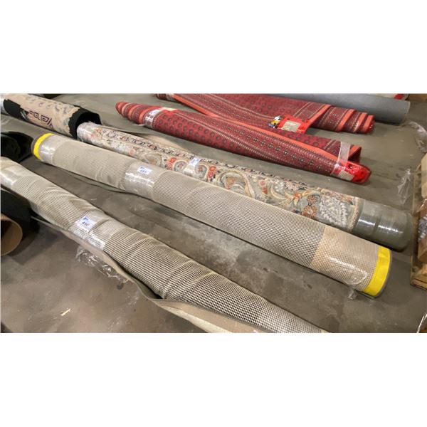 LARGE GREEN WITH FLORAL PATTERN WOOL AREA RUG