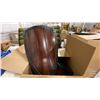 Image 1 : PALLET OF ASSORTED SHOW PROPS AND DECORATIONS - PLASTIC SHIELDS, ZEN BED, CERAMICS AND MORE