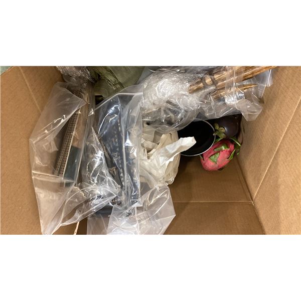 PALLET OF ASSORTED SHOW PROPS AND DECORATIONS - TOWELS, BLANKETS, HOUSEHOLD ITEMS AND MORE