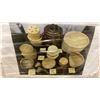 Image 4 : PALLET OF ASSORTED SHOW PROPS AND DECORATIONS - BASKETS, CERAMICS, GLASSWARE, POTTERY AND MORE