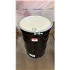 Image 1 : NEW ULINE 55 GAL OPEN TOP STEEL DRUM BARREL WITH LID - BLACK