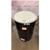 Image 1 : NEW ULINE 55 GAL OPEN TOP STEEL DRUM BARREL WITH LID - BLACK
