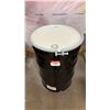 Image 1 : NEW ULINE 55 GAL OPEN TOP STEEL DRUM BARREL WITH LID - BLACK