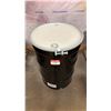 Image 1 : NEW ULINE 55 GAL OPEN TOP STEEL DRUM BARREL WITH LID - BLACK