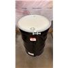Image 1 : NEW ULINE 55 GAL OPEN TOP STEEL DRUM BARREL WITH LID - BLACK