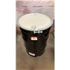 Image 1 : NEW ULINE 55 GAL OPEN TOP STEEL DRUM BARREL WITH LID - BLACK