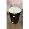 Image 1 : NEW ULINE 55 GAL OPEN TOP STEEL DRUM BARREL WITH LID - BLACK