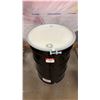 Image 1 : NEW ULINE 55 GAL OPEN TOP STEEL DRUM BARREL WITH LID - BLACK