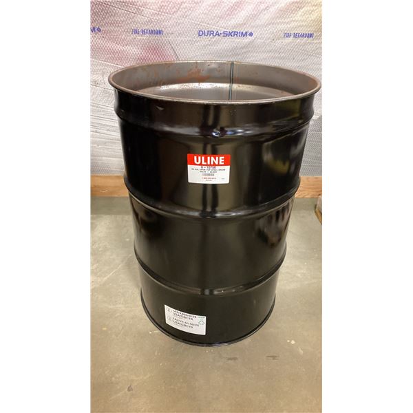 NEW ULINE 55 GAL OPEN TOP STEEL DRUM BARREL *NO LID* - BLACK