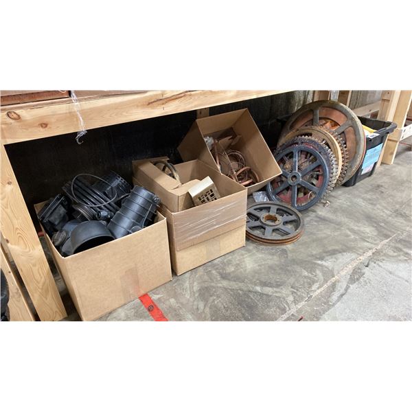 ASSORTED MISCELLANEOUS ITEMS - CANDLES, REAL & PROP GEARS/SPROCKETS, PULLEY WHEELS AND MORE