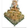 Image 1 : MASSIVE CHANDELIER IN CRATE COLORED GREEN AS PER PICTURES - METAL, GLASS & CRYSTAL 77"D X 124"H