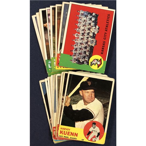 1963 TOPPS BASEBALL COLLECTION - 20 CARDS