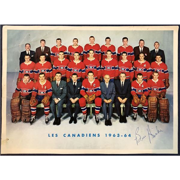 1963-64 MONTREAL CANADIENS TEAM PHOTO - SIGNED BY BILL HICKE