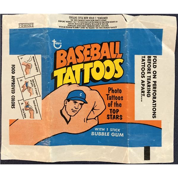 1971 TOPPS BASEBALL TATTOOS WRAPPER