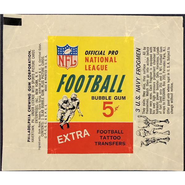 1964 PHILADELPHIA CHEWING GUM NFL WRAPPER